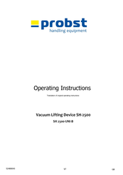 probst SH-2500 Operating Instructions Manual