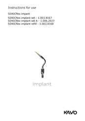 KaVo SONICflex impant Instructions For Use Manual