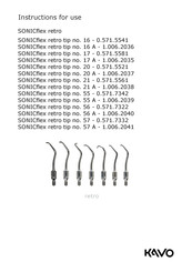 KaVo SONICflex retro 20 Instructions For Use Manual