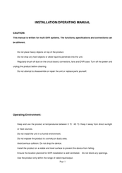 Smartwares 10.037.81 Installation & Operating Manual