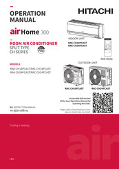 Hitachi air Home 300 RAC-CH18PCAST Operation Manual