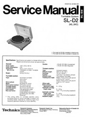 Technics SL-D2 M Service Manual