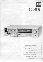Dual C 806 Operating Instructions Manual