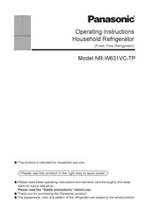 Panasonic NR-W631VC-TP Operating Instructions Manual