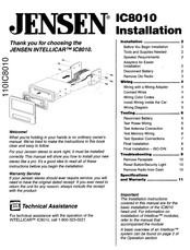 Jensen INTELLICAR IC8010 Installation Manual