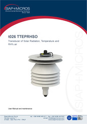 SIAP+MICROS t026 TTEPRHSO User Manual And Maintenance