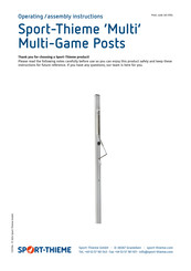 Sport-thieme Multi 345 9717 Operating & Assembly Instructions