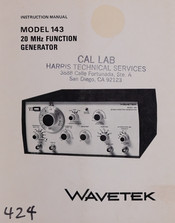 Wavetek 143 Instruction Manual