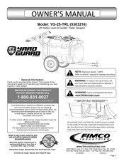 Fimco YARD GUARD YG-25-TRL Owner's Manual