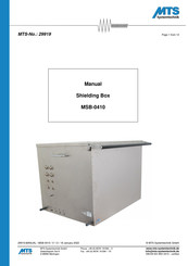 MTS Systems MSB-0410 Manual