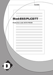 Diamond E65/PLCD7T Operating Instructions Manual