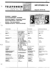 Telefunken HIFI STUDIO 1 M Service Manual