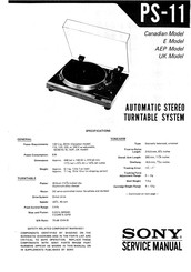 Sony PS-11 Service Manual