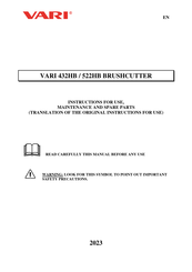 Vari 522HB Instructions For Use, Maintenance And Spare Parts