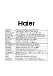 Haier HATS9CBS4B Installation And User Manual