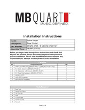 MB QUART MBQRG-STG5-RC-1 Installation Instructions Manual