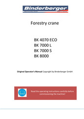 Binderberger BK 4070 ECO Original Operator's Manual