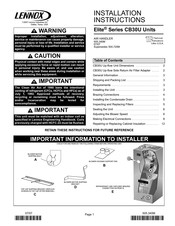 Lennox Elite CB30U Series Installation Instructions Manual