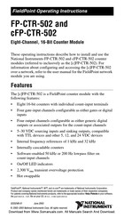 FieldPoint FP-CTR-502 Operating Instructions Manual