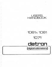Datron 1071 User Handbook Manual
