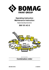 Bomag BW 151 AC-5 Operating	 Instruction