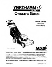 MTD YARD-MAN E970 Owner's Manual