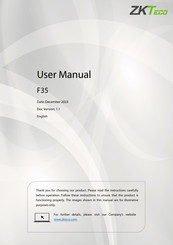 ZKTeco F35 User Manual
