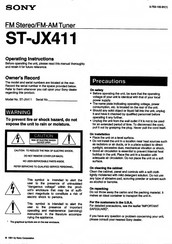 Sony ST-JX411 Operating Instructions