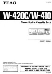 Teac W-410 Owner's Manual