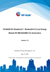 RF-Star SimpleLink CC2642R-Q1 Hardware Data Sheet