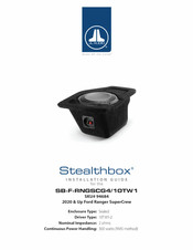 JL Audio Stealthbox SB-F-RNGSCG4/1OTW1 Installation Manual