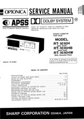 Sharp OPTONICA APSS RT-1616HB Service Manual