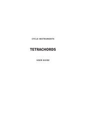 CYCLE INSTRUMENTS TETRACHORDS User Manual
