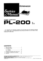 Pioneer PL-200 Service Manual