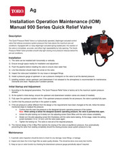 Toro 900 Series Installation Operation & Maintenance