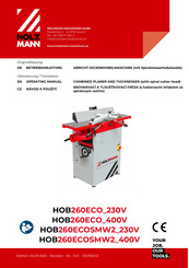 Holzmann HOB260ECOSMW2 230V Operating Manual