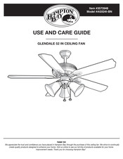 HAMPTON BAY GLENDALE AG524I-BN Use And Care Manual