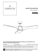 Fanimation KLEAR FPD6858BSMW Manual