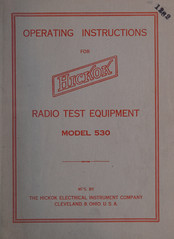 Hickok 530 Operating Instructions Manual