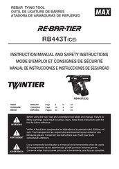 Max TWINTIER RE-BAR-TIER RB443T CE Instruction Manual And Safety Instructions