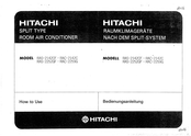 Hitachi RAS~2142CF How To Use Manual