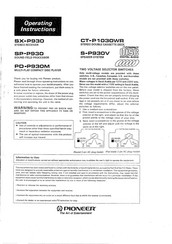 Pioneer PD-930M Operating Instructions Manual