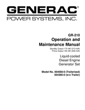 Generac Power Systems GR-210 Operation And Maintenance Manual