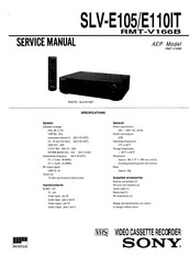Sony SLV-E110IT Service Manual