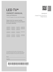 LG 75UT8050PSB Owner's Manual
