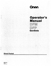 Onan 300 DFM Operator's Manual