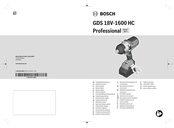Bosch Professional GDS 18V-1600 HC Original Instructions Manual