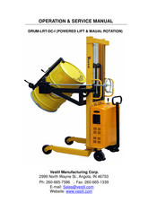 Vestil DRUM-LRT-DC-I Operation & Service Manual