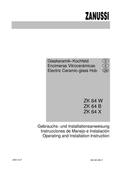 Zanussi ZK 64 W Operating And Installation Instruction