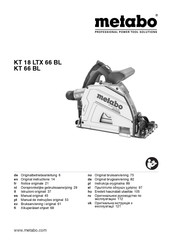 Metabo KT 66 BL Original Instructions Manual